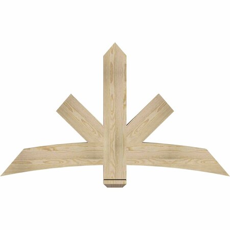 Ekena Millwork Alberta Rough Sawn Timber Gable Bracket, Douglas Fir, 60"W x 35"H x 4"D x 6"F, 14/12 Pitch GBW060X35X0406ALB00RDF